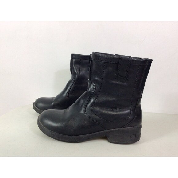 Keen Black Leather Ankle Boots Womens 7 - Picture 1 of 9